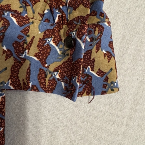 BROOKS BROTHERS Silk Dress Deer Animal Print Slinky Stretch Womens XL Wrap - Picture 5 of 16